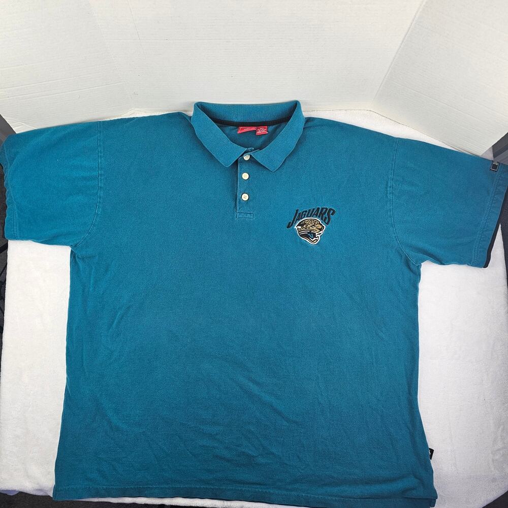 NFL Jacksonville Jaguars Men's Short Sleeve Polo  Teal Shirt Size 3XL